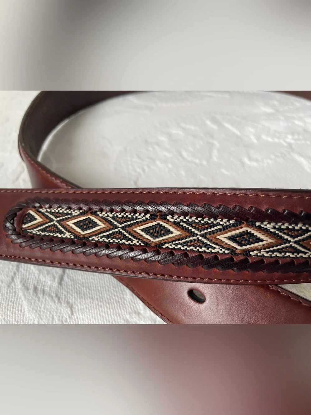 Brighton Chicago Leather Aztec Belt  Western y2k 90s u Mens